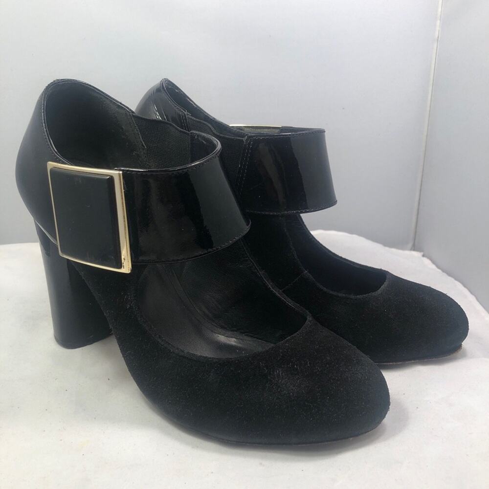 Tory Burch Suede and Patent Leather Mary Janes